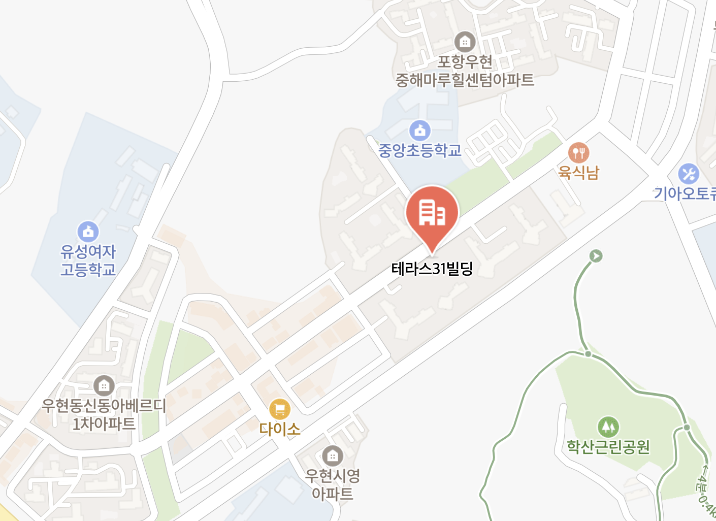 포항 파머스 어학원 위치 지도